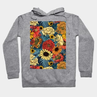 Bouquet of flowers- roses, peonies, daisies and ferns 3 Hoodie